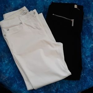 White and Black Cropped Pants